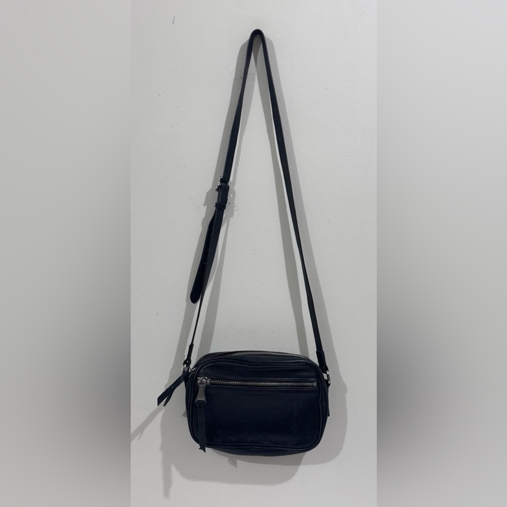 Aimee Kestenberg Black Leather Bag with Silver Zipper
